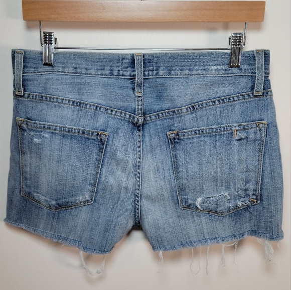 Current/Elliott Unisex Button-Fly Denim Shorts Women's 26 / Men's 29 - Picture 6 of 9